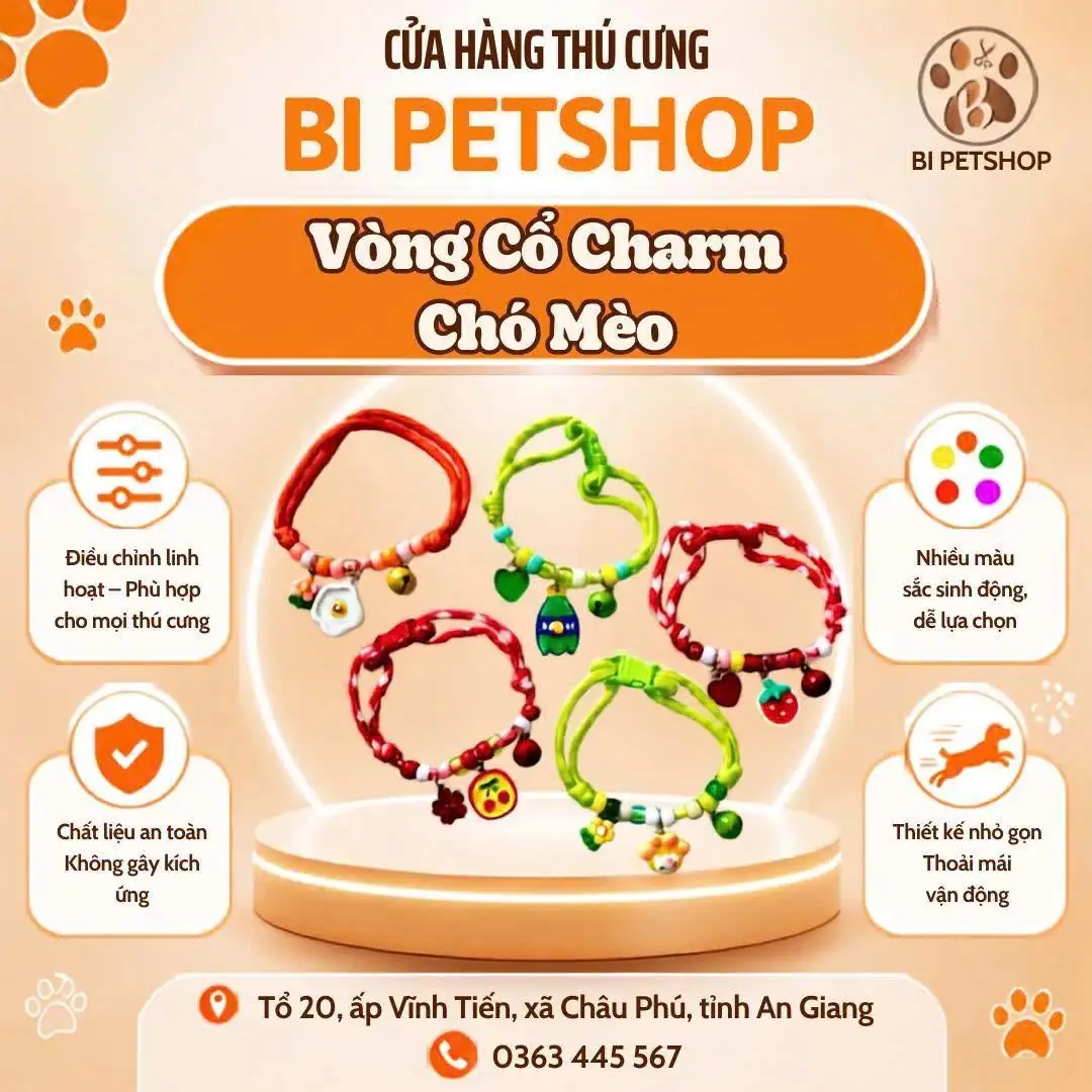 Vòng Cổ Charm Chó Mèo
