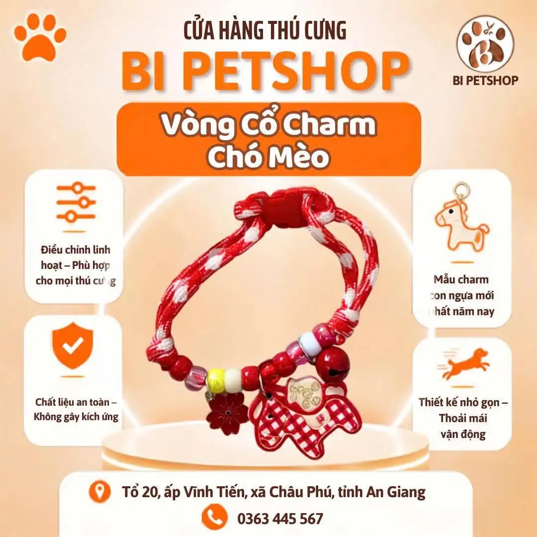Vòng Cổ Charm Chó Mèo